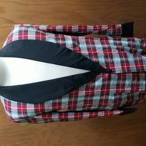 VTG 1950s Plaid Tartan Smoking Jacket Dinner Tuxedo Suit Coat Mens Size 40L